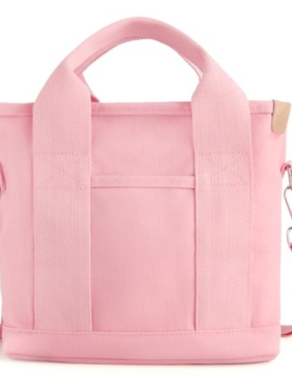Canvas Small Tote Bag with Zipper, Mini Crossbody Purse, Travel Essential
